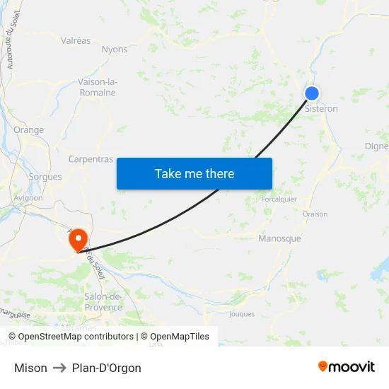 Mison to Plan-D'Orgon map