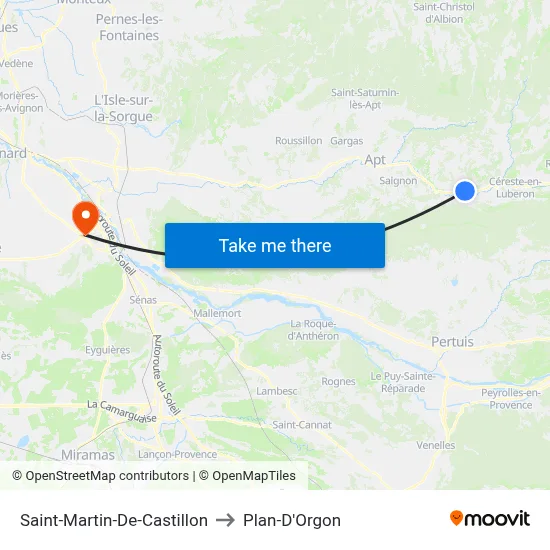 Saint-Martin-De-Castillon to Plan-D'Orgon map