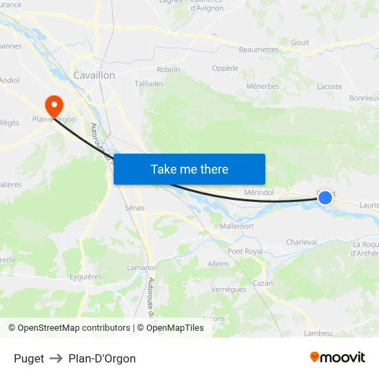 Puget to Plan-D'Orgon map