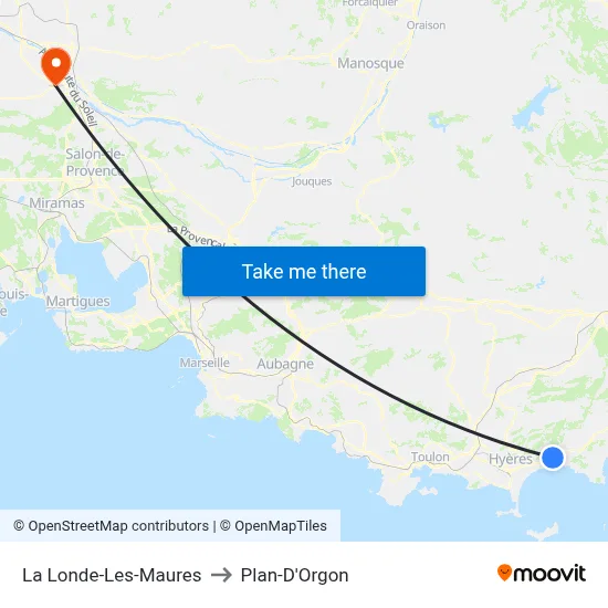 La Londe-Les-Maures to Plan-D'Orgon map