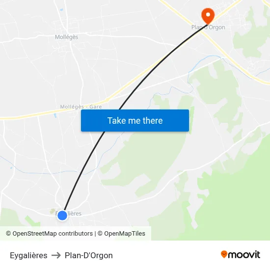 Eygalières to Plan-D'Orgon map
