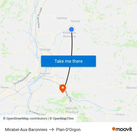 Mirabel-Aux-Baronnies to Plan-D'Orgon map