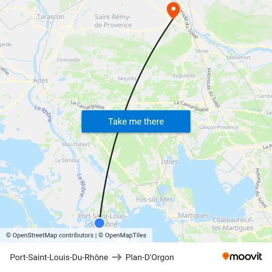 Port-Saint-Louis-Du-Rhône to Plan-D'Orgon map