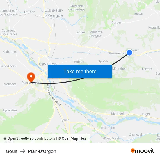 Goult to Plan-D'Orgon map