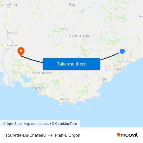 Tourette-Du-Château to Plan-D'Orgon map