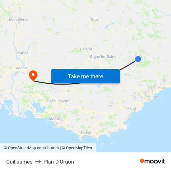 Guillaumes to Plan-D'Orgon map