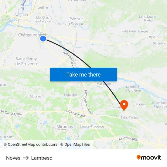 Noves to Lambesc map