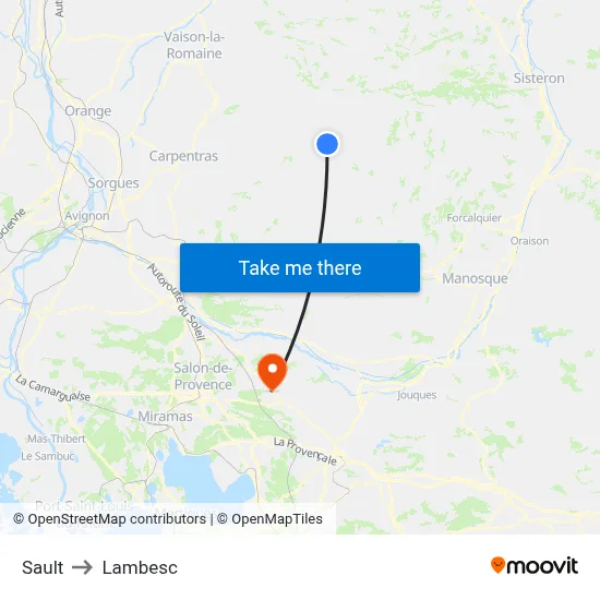 Sault to Lambesc map