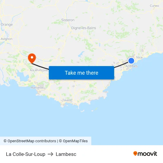 La Colle-Sur-Loup to Lambesc map