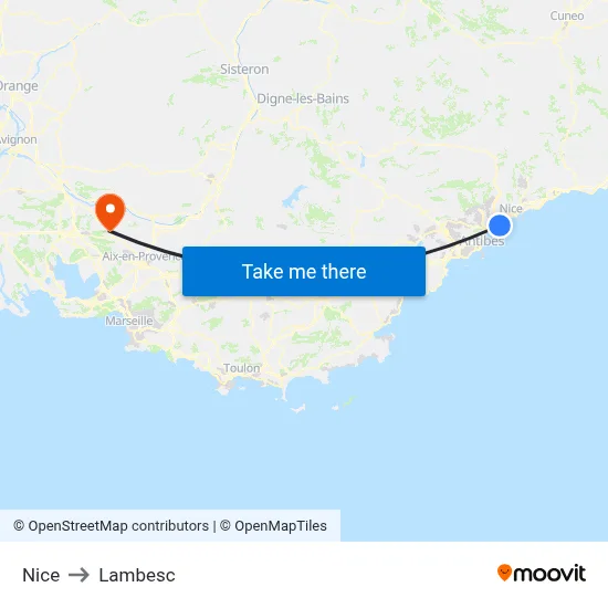 Nice to Lambesc map