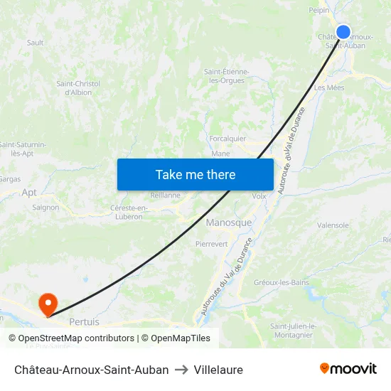 Château-Arnoux-Saint-Auban to Villelaure map