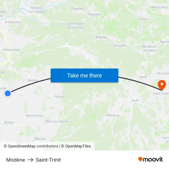Modène to Saint-Trinit map
