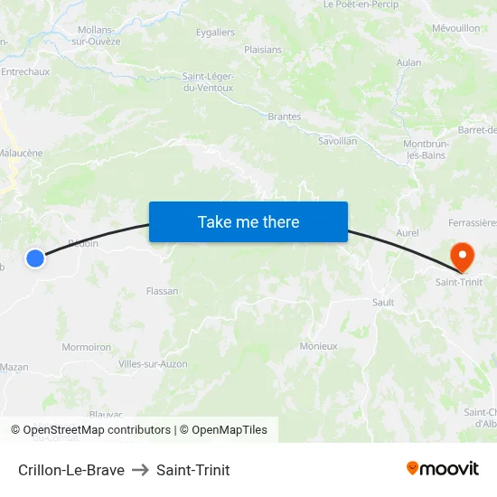 Crillon-Le-Brave to Saint-Trinit map