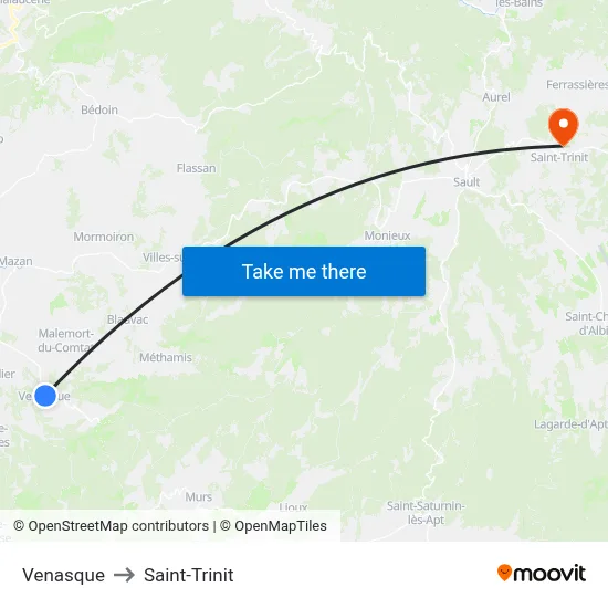 Venasque to Saint-Trinit map