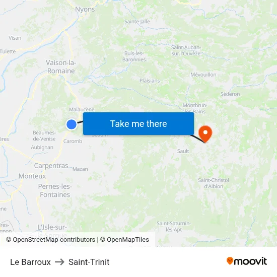 Le Barroux to Saint-Trinit map