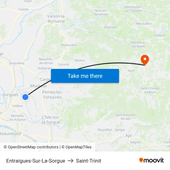 Entraigues-Sur-La-Sorgue to Saint-Trinit map