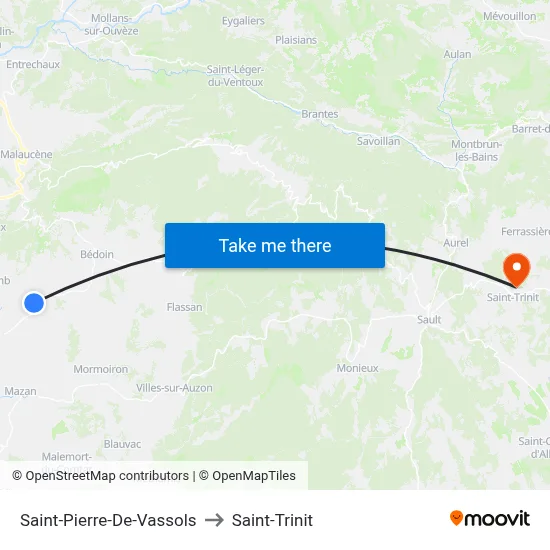 Saint-Pierre-De-Vassols to Saint-Trinit map