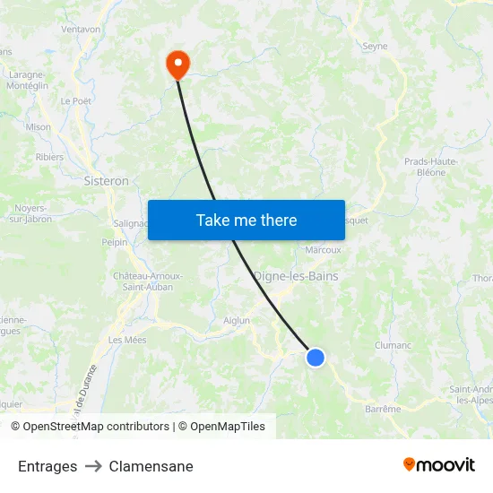 Entrages to Clamensane map
