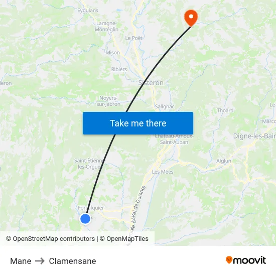 Mane to Clamensane map