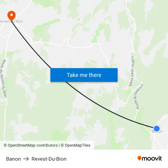 Banon to Revest-Du-Bion map
