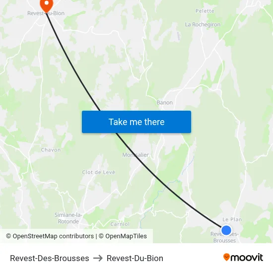 Revest-Des-Brousses to Revest-Du-Bion map