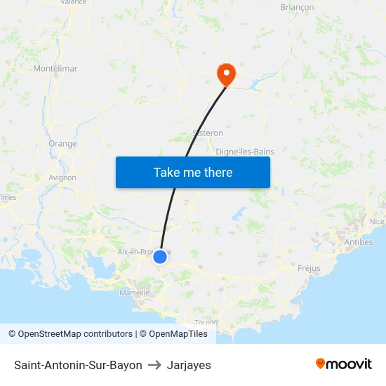 Saint-Antonin-Sur-Bayon to Jarjayes map