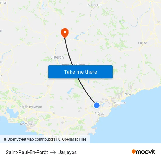 Saint-Paul-En-Forêt to Jarjayes map