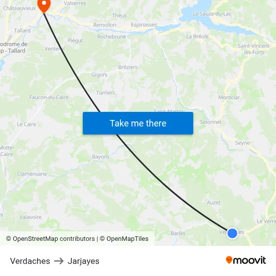 Verdaches to Jarjayes map