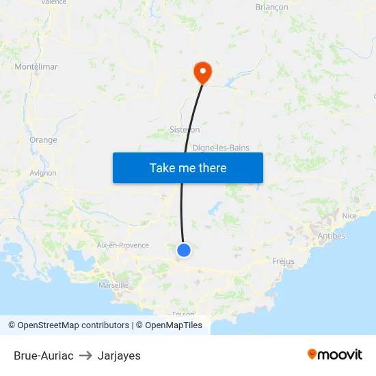 Brue-Auriac to Jarjayes map