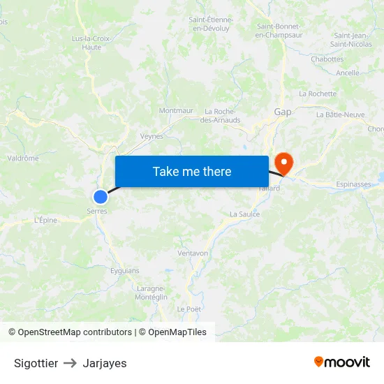 Sigottier to Jarjayes map