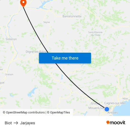 Biot to Jarjayes map