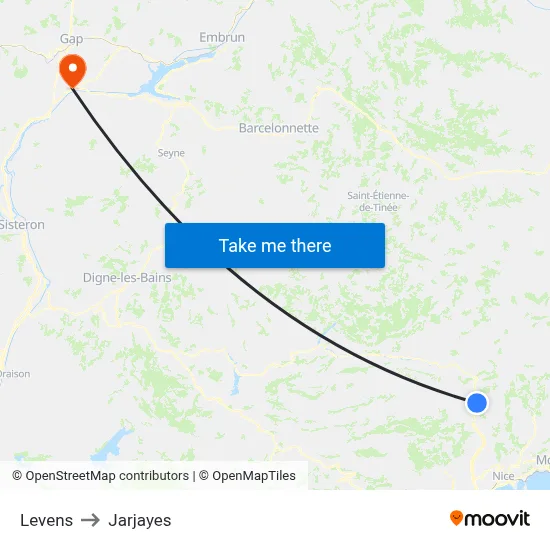 Levens to Jarjayes map