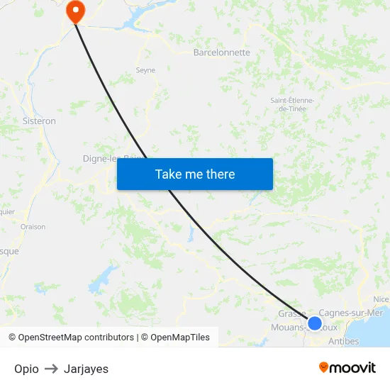 Opio to Jarjayes map