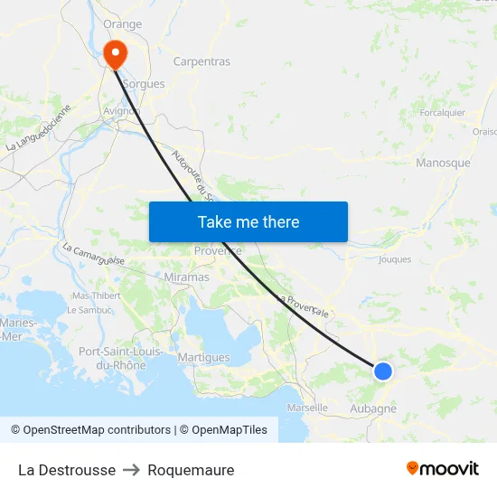 La Destrousse to Roquemaure map
