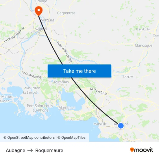 Aubagne to Roquemaure map