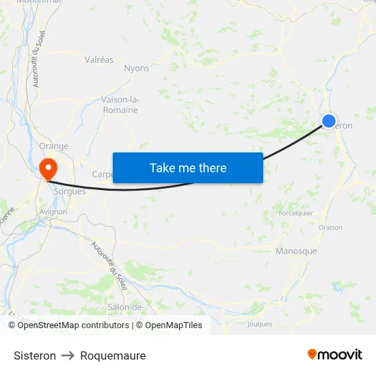 Sisteron to Roquemaure map