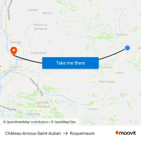 Château-Arnoux-Saint-Auban to Roquemaure map