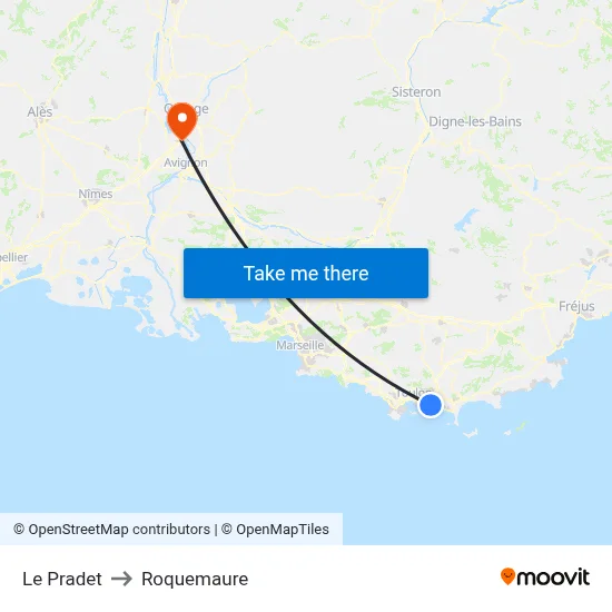 Le Pradet to Roquemaure map