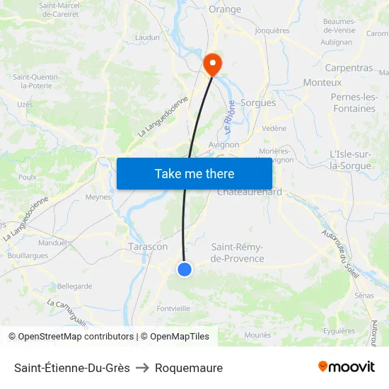 Saint-Étienne-Du-Grès to Roquemaure map