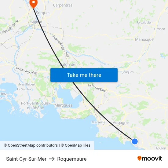 Saint-Cyr-Sur-Mer to Roquemaure map