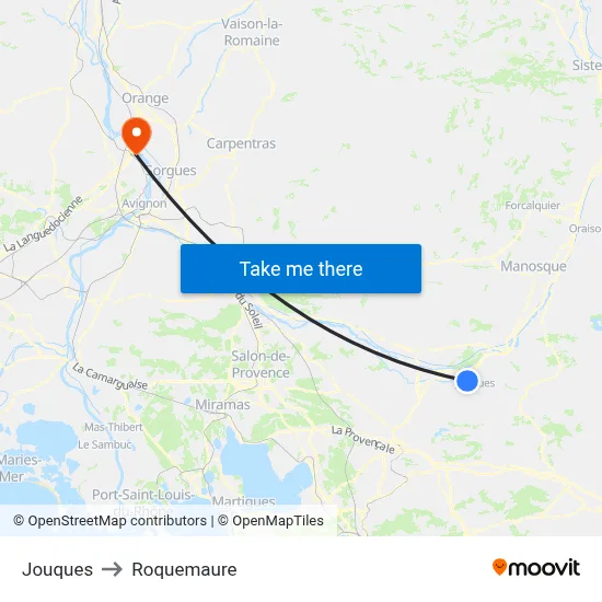 Jouques to Roquemaure map