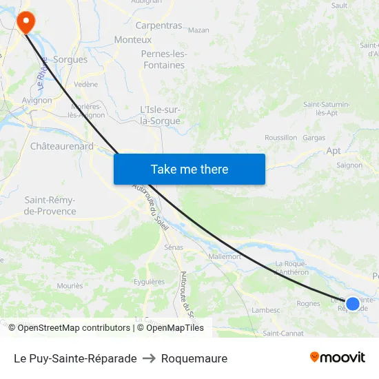 Le Puy-Sainte-Réparade to Roquemaure map