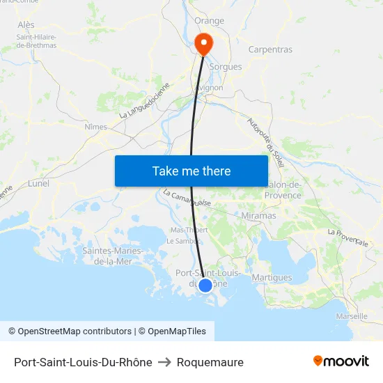 Port-Saint-Louis-Du-Rhône to Roquemaure map