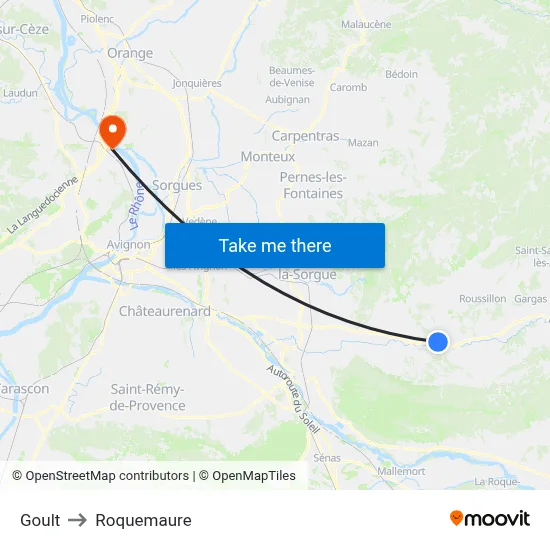 Goult to Roquemaure map