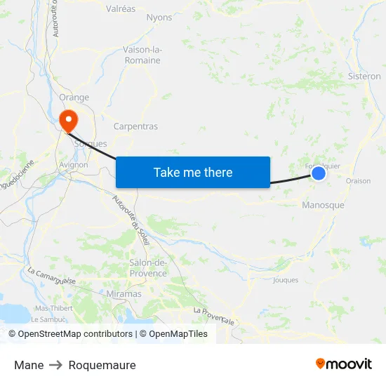 Mane to Roquemaure map