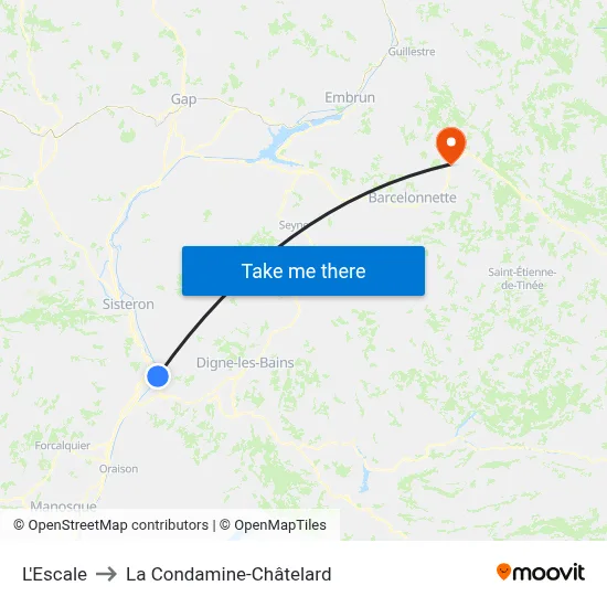 L'Escale to La Condamine-Châtelard map