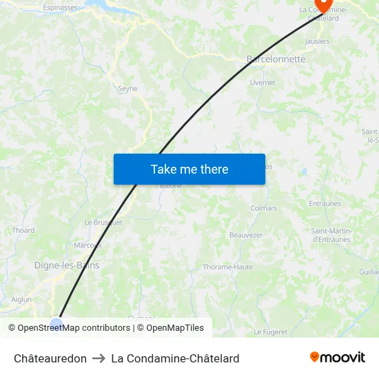 Châteauredon to La Condamine-Châtelard map