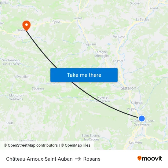Château-Arnoux-Saint-Auban to Rosans map