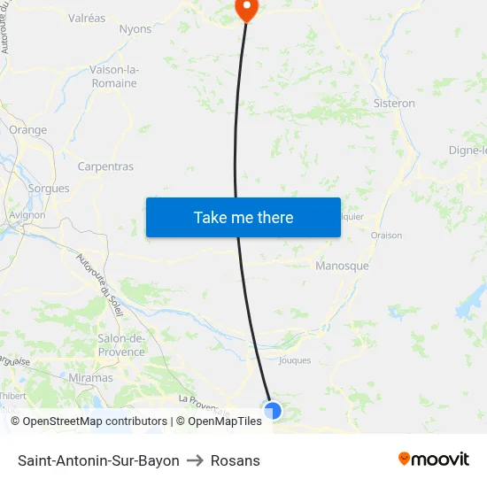 Saint-Antonin-Sur-Bayon to Rosans map