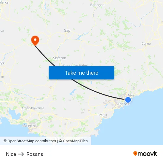 Nice to Rosans map